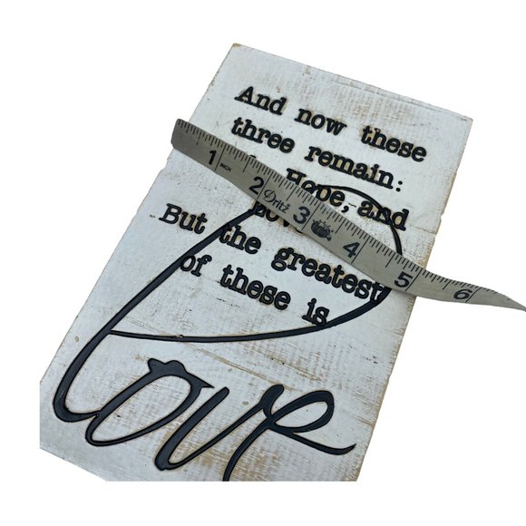 Home Décor Small Sign Faith Hope Love Distressed Farmhouse Shabby Chic White - Picture 10 of 11